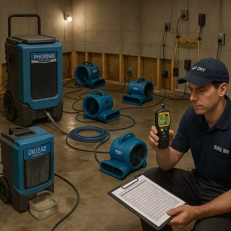 Structural Drying and Dehumidification process in Surprise, AZ